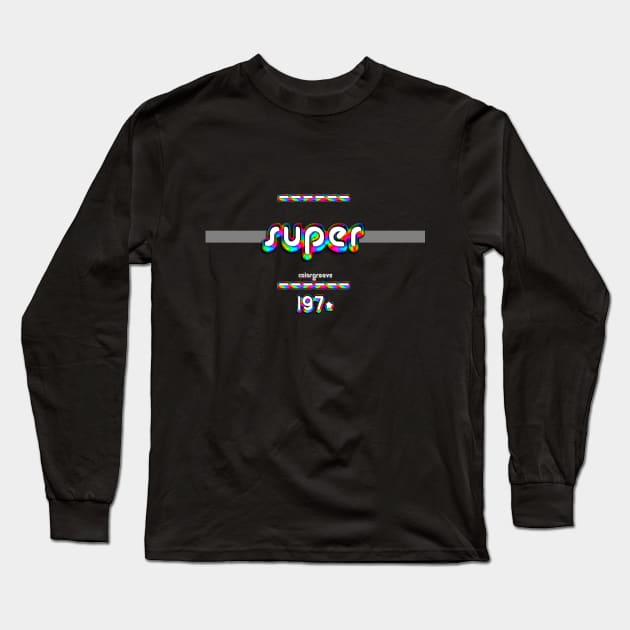 Super 1970 ColorGroove Retro-Rainbow-Tube nostalgia (wf) Long Sleeve T-Shirt by Blackout Design